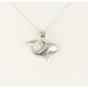 Sterling Silver Whale Necklace 18 inch Chain